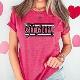 Gram Black and White Hearts DTF Print