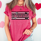 Gramma Black and White Hearts DTF Print