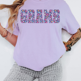 Purple Floral Customizable Name DTF Print