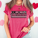 Grandma Black and White Hearts DTF Print