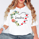 Personalized Mothers Day Floral Heart DTF Print