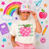 Coastal School Apple Stripes DTF Print