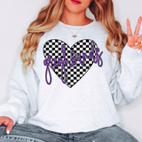 Greyhounds Retro Checker Heart DTF Print