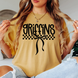 Griffins Simple Bow Checker DTF Print