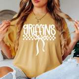 Griffins Simple Bow Checker DTF Print