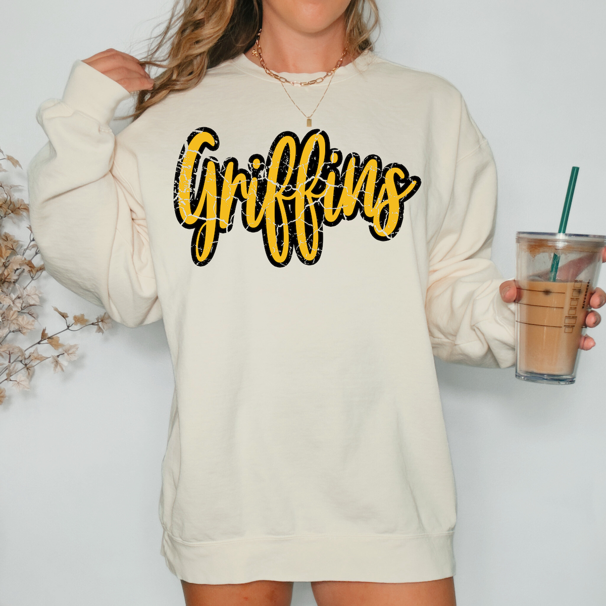 Griffins Crackle Cursive Teams DTF Print – Torch Light