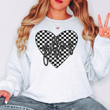 Griffins Retro Checker Heart DTF Print