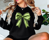 Fuzzy Grinch Coquette Bow DTF Print