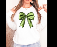 Fuzzy Grinch Coquette Bow DTF Print