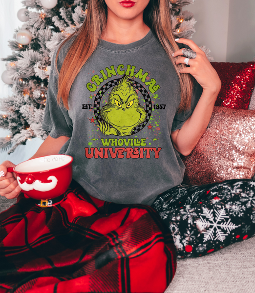 Grinchmas University DTF Print