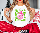 Grinch Pink DTF Print