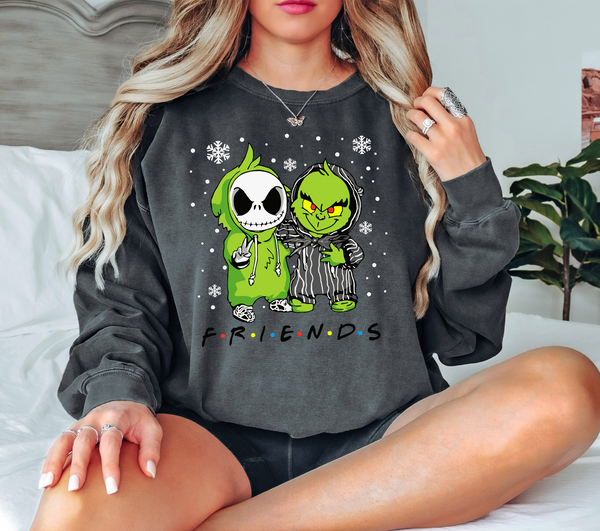 Grinch Skellington Friends DTF Print