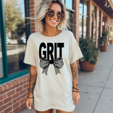 Grit Checker Bow DTF Print