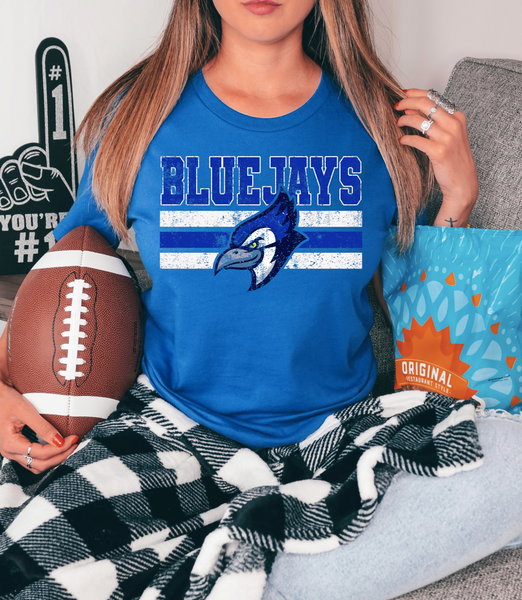 Grunge Bluejays DTF Print