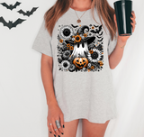 Black White Halloween Ghost DTF Print