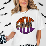 Custom Faux Glitter Halloween Monogram DTF Print