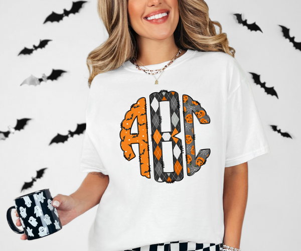 Custom Halloween Monogram DTF Print