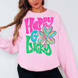 Happy Go Lucky Watercolor Shamrock DTF Print