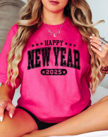 Happy New Year 2025 Distressed DTF Print