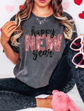 Happy New Year Sequin Glitter Effect DTF Print