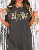 Happy New Year Glitter Effect DTF Print