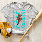 Hawks Baseball Bolt DTF Print