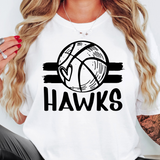 Hawks Basketball with Heart DTF Print
