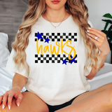 Hawks Checker Star DTF Print
