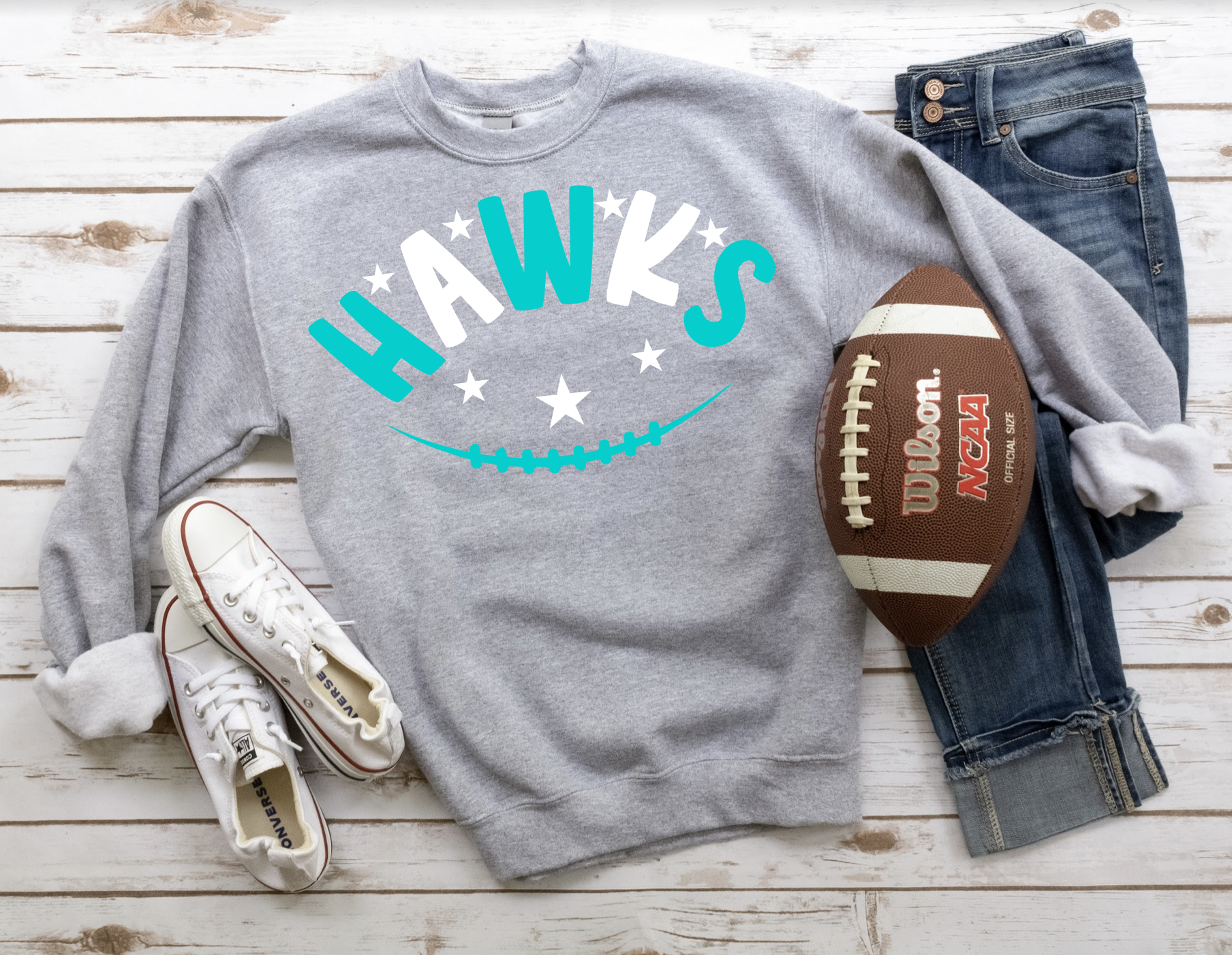 Hawks Football Star DTF Print