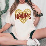 Hawks Faux Glitter Heart DTF Print