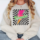 Hawks Checker Bolt Distressed DTF Print