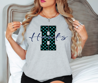 Faux Glitter Polka Dot H Hawks DTF Print