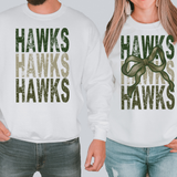 Hawks Matching Stacked Camo Greens DTF Print