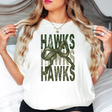 Hawks Matching Stacked Camo Greens DTF Print