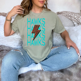 Hawks Baseball Bolt DTF Print