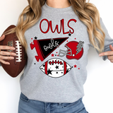 Owls Football Retrocollage DTF Print