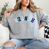 Hunter Upside Down Arch Varsity Team DTF Print