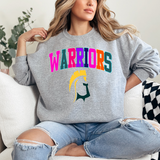 Warriors Colorful Varsity Arch DTF Print