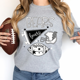 Bears Football Retrocollage DTF Print