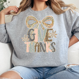 Give Thanks Bow Stacked DTF Print