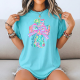 He Is Risen Floral Cross DTF Print