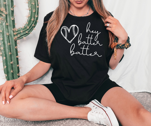 Hey Batter Batter Heart DTF Print