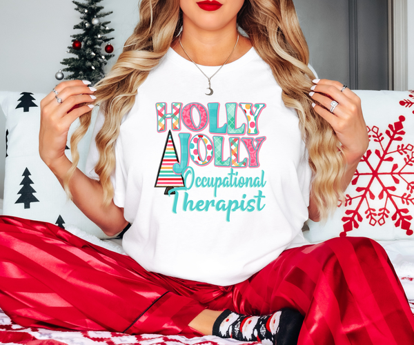 Holly Jolly Occupational Therapist Christmas  DTF Print