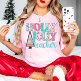 Holly Jolly Teacher Christmas 02 DTF Print