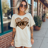 Hornets Faux Glitter Heart DTF Print