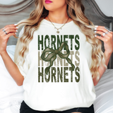 Hornets Matching Stacked Camo Greens DTF Print