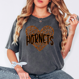 Hornets Faux Glitter Heart DTF Print