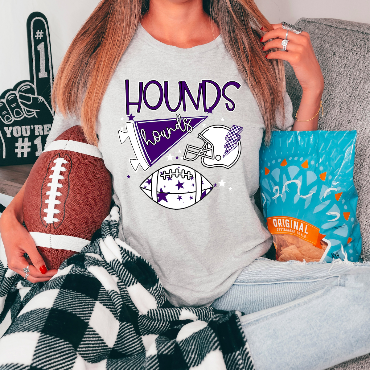 Hounds Football Retrocollage DTF Print