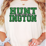 Huntington Huntsmen Varsity Glitter Effect DTF Print
