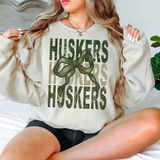 Huskers Matching Stacked Camo Greens DTF Print